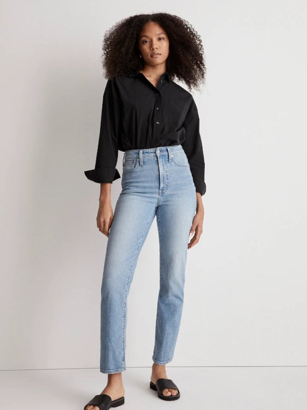 Madewell The Petite Perfect Vintage Straight Jean in Ferman Wash 27P